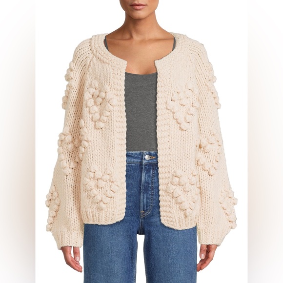 debut Sweaters - Dreamers by Debut Womens Pom Pom Cardigan Sweater Sz M